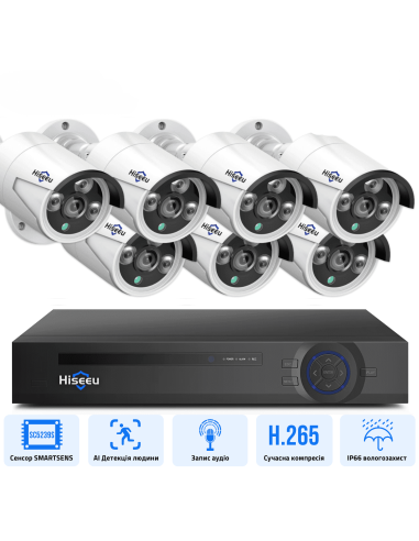 Комплект IP відеоспостереження на 7...