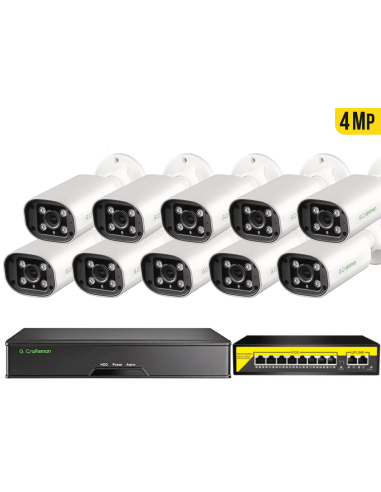 4MP POE Комплект видеонаблюдения 10...