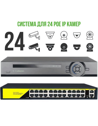 Система для підключення 24 POE IP...