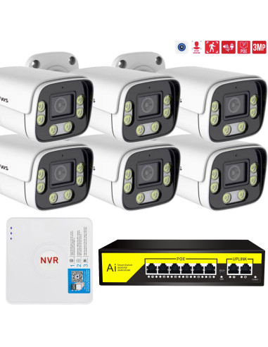 Комплект IP видеонаблюдения 6 камер...