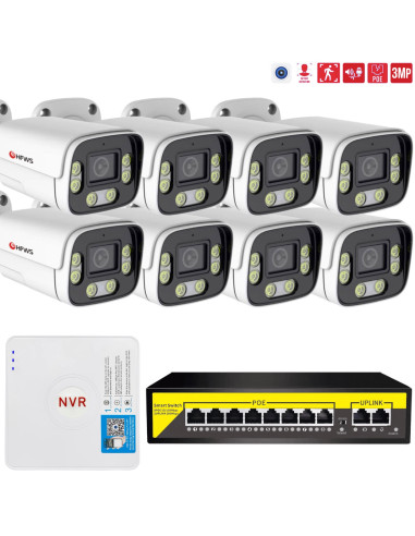 Комплект IP видеонаблюдения 8 камер...
