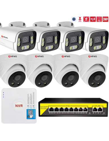 Комплект IP відеоспостереження 4+4...